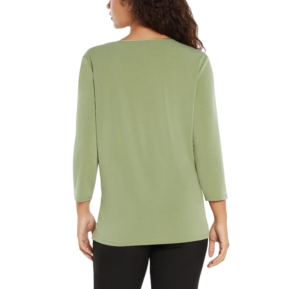 Banana Republic Womens' Black Relaxed Fit Tunic Style 3/4 Sleeve Blouse - Picture 8 of 14